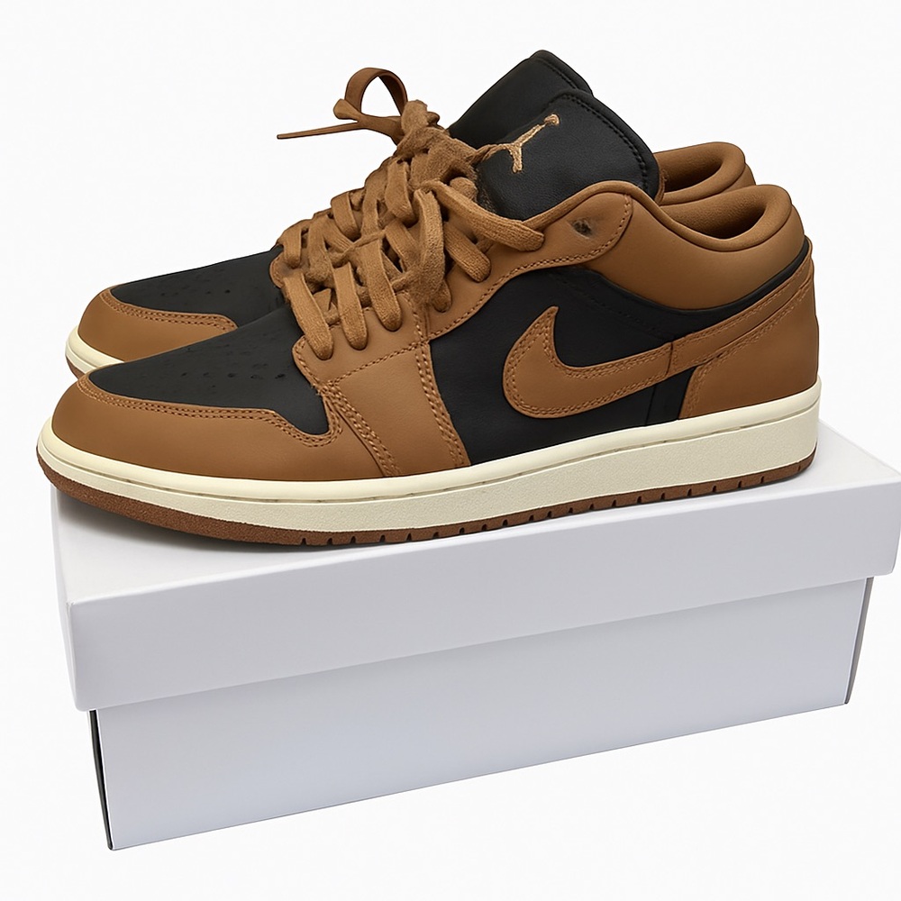 Air Jordan 1 Low 8.5 Women’s Noir Archaeo Brown Sail Excellent Condition